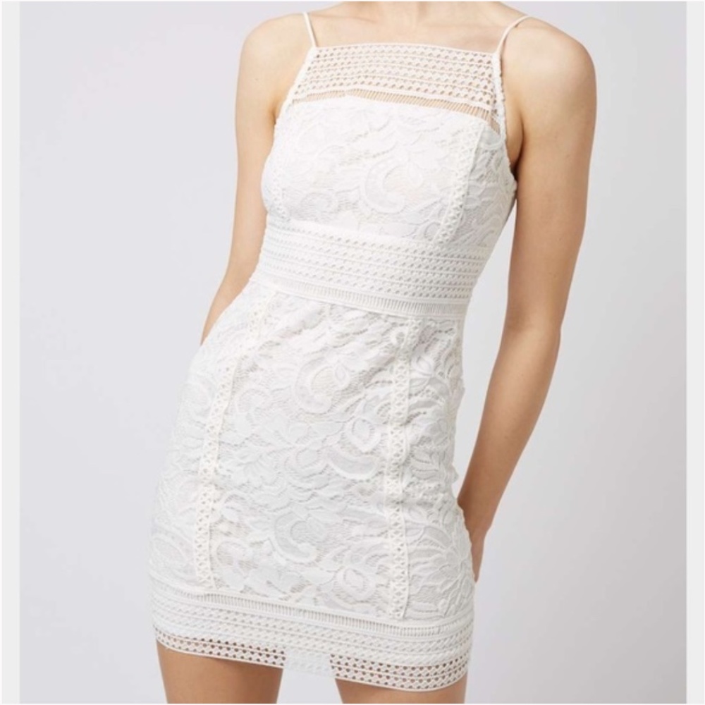 Topshop White Lace Bodycon Dress